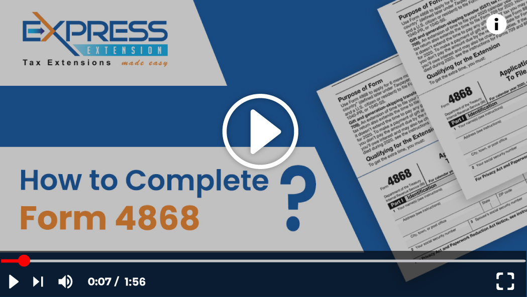 Personal Tax Extension File Form 4868 Online